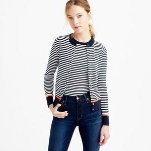 J. Crew Navy Striped Jackie Cardigan Sweater